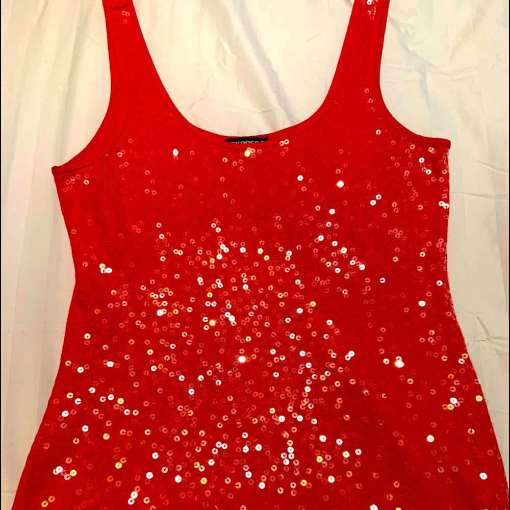 NOT FOR SALELadies Express Orange Sequin Top - Small